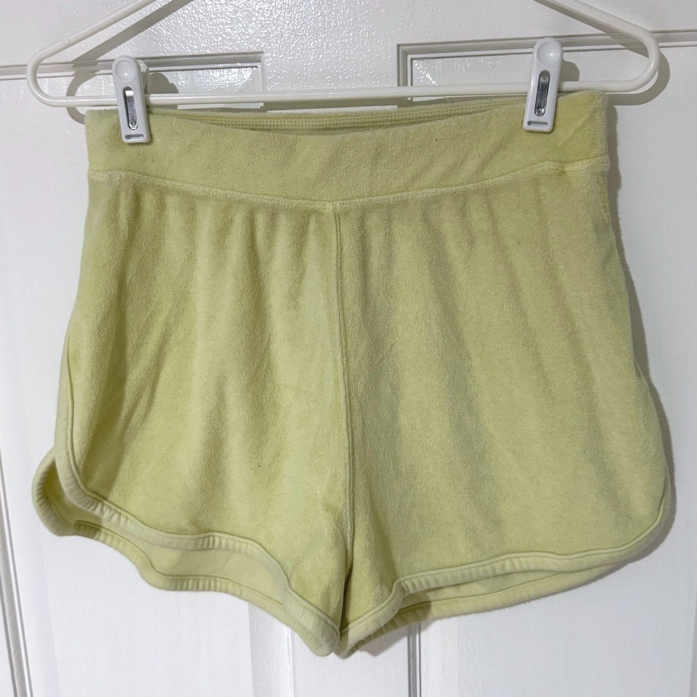 Free People FP Movement Terry Cloth Dolphin Shorts Lime Green Womens Small